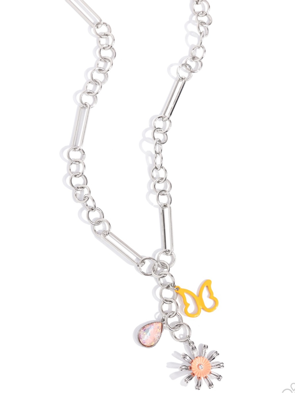 NWT Aerial Orange/Silver Charm Necklace, Earrings & Bracelet Set-3Fer! - Picture 4 of 10